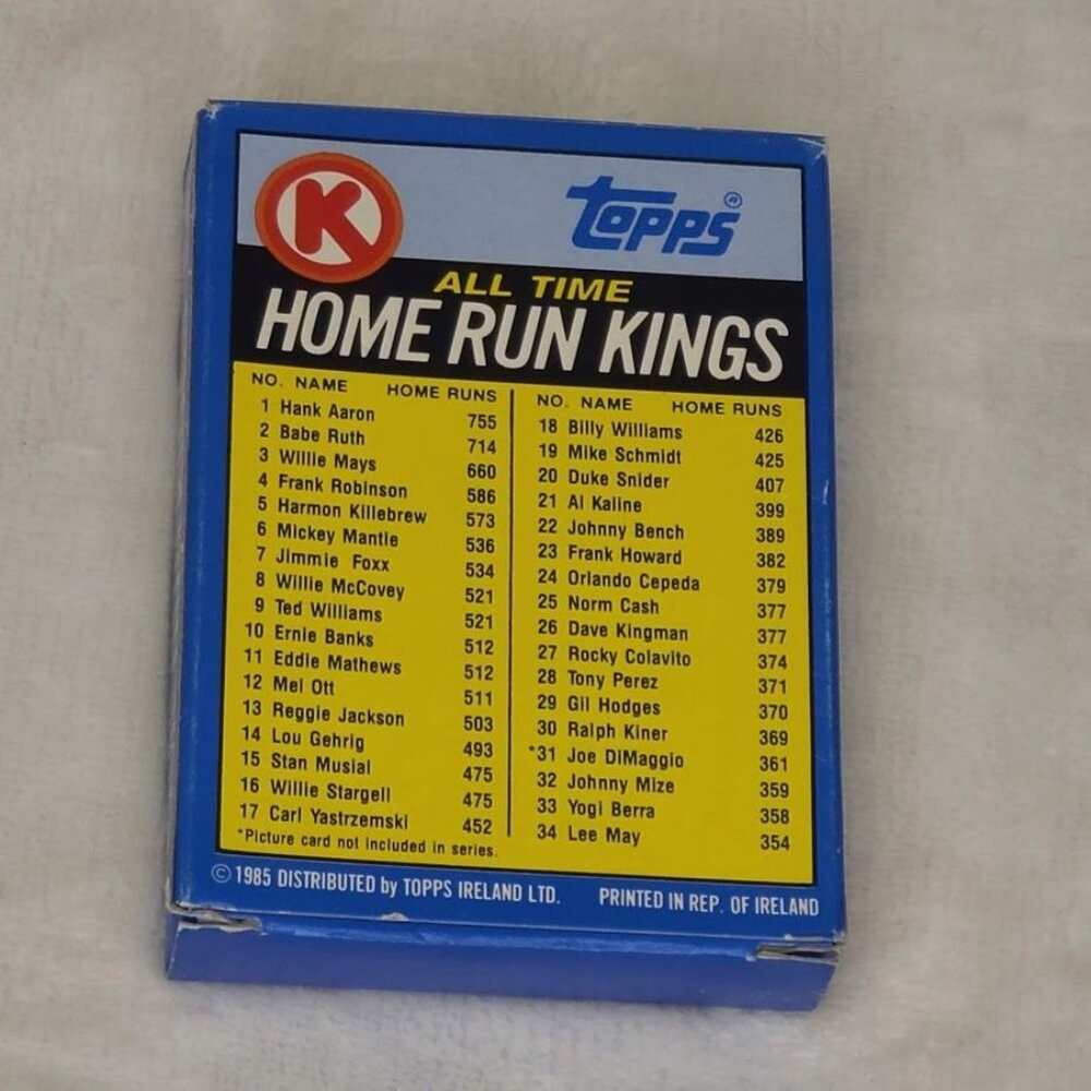 1985 Topps Circle K Baseball All Time Home Run Kings Collector's 33 card Set - Picture 6 of 16